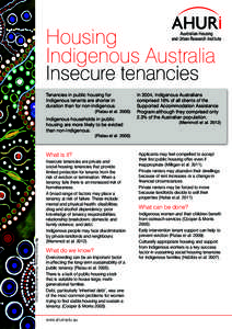 AHURI Housing Indigenous Australia infosheet | Insecure tenancies