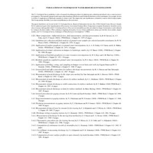 22  PUBLICATIONS ON TECHNIQUES OF WATER-RESOURCES INVESTIGATIONS The U.S. Geological Survey publishes a series of manuals describing procedures for planning and conducting specialized work in water-resources investigatio