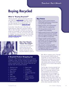 Quest for Less: Buying Recycled (Teacher Fact Sheet)
