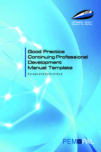 Europe and Central Asia  Good Practice Continuing Professional Development (CPD) Manual Template