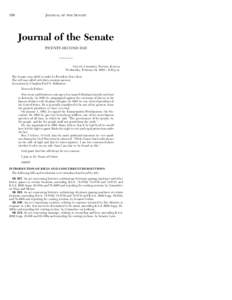 100  JOURNAL OF THE SENATE Journal of the Senate TWENTY-SECOND DAY