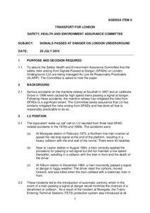 SPAD / Railway signalling / Security / Transport / Prevention / Train protection systems / Signal passed at danger / Ladbroke Grove rail crash / ALARP / Risk / Safety