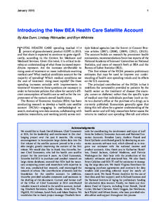 Introducing the New BEA Health Care Satellite Account
