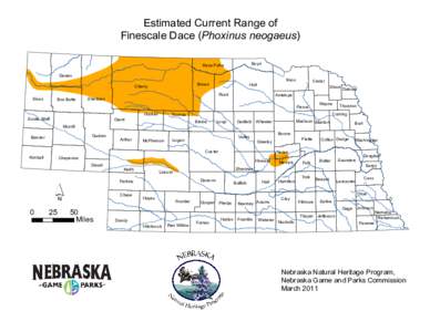 Estimated Current Range of Finescale Dace (Phoxinus neogaeus) Boyd Keya Paha Dawes