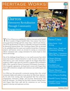 Heritage Works! Case Studies from Oregon Heritage Dayton Downtown Revitalization Through Community