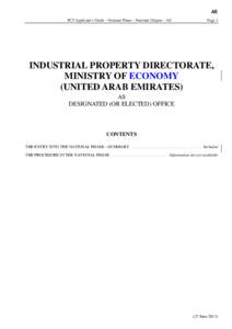 AE PCT Applicant’s Guide – National Phase – National Chapter – AE Page 1  INDUSTRIAL PROPERTY DIRECTORATE,