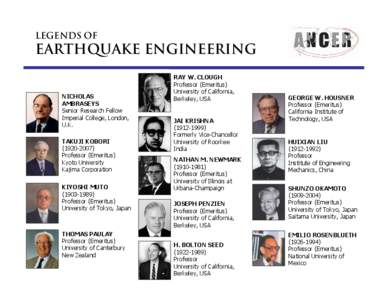 LEGENDS OF  EARTHQUAKE ENGINEERING