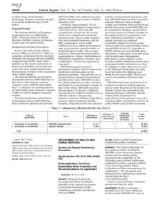 National Institute for Occupational Safety and Health / Safety engineering / Occupational safety and health / Health research / National Health and Nutrition Examination Survey / United States Department of Health and Human Services / Respirator / Mine Safety and Health Administration / National Center for Health Statistics / Centers for Disease Control and Prevention / Health / Safety