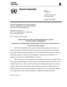 United Nations conferences / International relations / Discrimination / Reparations for slavery / Racism / Vienna Declaration and Programme of Action / Convention on the Elimination of All Forms of Racial Discrimination / International Year of Mobilization against Racism /  Racial Discrimination /  Xenophobia and Related Intolerance / International Day for Tolerance / Ethics / Anti-racism / Human rights