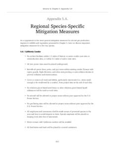 Volume II, Chapter 5: Appendix 5.A  Appendix 5.A. Regional Species-Specific Mitigation Measures