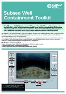 R E S P O N S E P R OJ E C T  R E S P O N S E P R OJ E C T Subsea Well Containment Toolkit