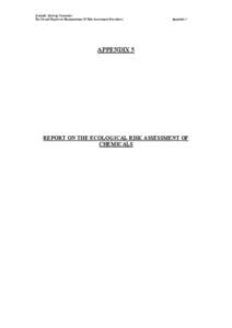 Scientific Steering Committee The Second Report on Harmonisation Of Risk Assessment Procedures Appendix 5  APPENDIX 5