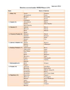 Districts covered under NFSM-Wheat[removed]State 1. Bihar (10) Araria Aurangabad