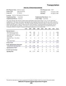 Transportation 14th Ave. S Street Improvements BCL/Program Code: 19003 BCL/Program Name: Mobility-Capital Improved Facility