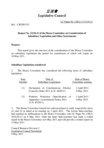 立法會 Legislative Council LC Paper No. CB[removed]Ref. : CB2/H[removed]Report No[removed]of the House Committee on Consideration of