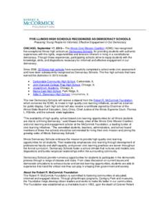 American society / Community building / Experiential learning / Service-learning / United States / Robert R. McCormick / Cantigny / Education / McCormick family / Alternative education