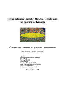 Links between Cushitic, Omotic, Chadic and the position of Kujarge