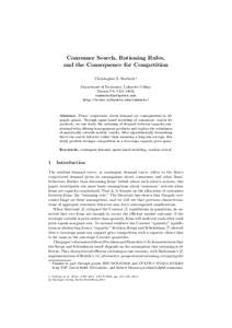 Consumer Search, Rationing Rules, and the Consequence for Competition Christopher S. Ruebeck Department of Economics, Lafayette College Easton PA, USA 18042 