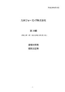 平成23年6月13日  九州フォーミング株式会社 第３９期  （平成２２年 ４月 １日から平成２３年３月３１日）