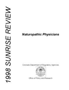 1998 Colorado Sunrise Review of Naturopathic Physicians