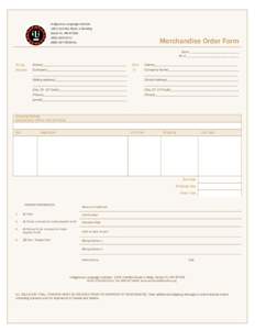 Indigenous Language Institute 1501 Cerrillos Road, U-Building Santa Fe, NM0311  Merchandise Order Form