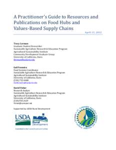 Review of “Grey Literature” on Food Hubs and Values-Based Supply Chains
