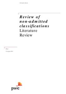 Review of non-admiitted classifications: Literature Review