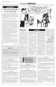 Page 6 / October 4, [removed]The Jamestown Press  Island Opinion •EDITORIAL•  Better government with