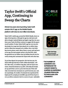 Taylor Swift’s Official App, Continuing to Sweep the Charts Case StudY N ovember 2011