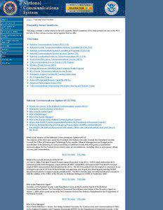 NS/EP telecommunications / Telecommunications Service Priority / Central Intelligence Agency / Government / United States / National Communications System / United States Department of Homeland Security / Government Emergency Telecommunications Service