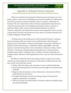 DELAWARE OUTDOORS: BUILDING AN OUTDOOR LEGACY Statewide Comprehensive Outdoor Recreation Plan Appendix G
