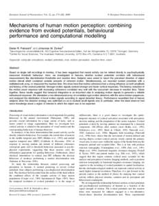 European Journal of Neuroscience, Vol. 12, pp. 273±282, 2000  ã European Neuroscience Association Mechanisms of human motion perception: combining evidence from evoked potentials, behavioural