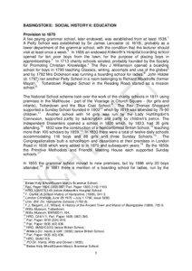 BASINGSTOKE: SOCIAL HISTORY II: EDUCATION Provision to 1870 A fee paying grammar school, later endowed, was established from at least[removed]
