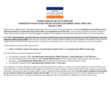 Hiram Monserrate / Carl Kruger / Tax evasion / Guy Velella / Diane Gordon / Pedro Espada Jr. / Alaska political corruption probe / New York / African American women in politics / Vincent Leibell