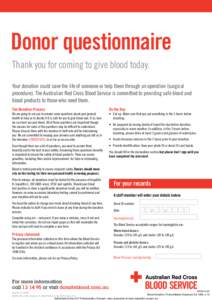 Transfusion medicine / Medicine / Blood donation / Blood transfusion / Australian Red Cross Blood Service / Sperm donation / Armed Services Blood Program / Anatomy / Blood / Hematology