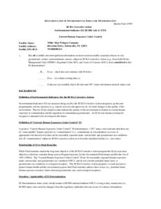 Documentation of Environmental Indicator Determination - White Mop Wringer Company, Fultonville, New York