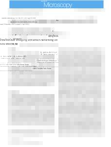 doi: j03512.x  Journal of Microscopy, Vol. 244, Pt, pp. 93–100 Received 29 December 2010; accepted 12 AprilImprovements for imaging ceramics sintering in situ in ESEM
