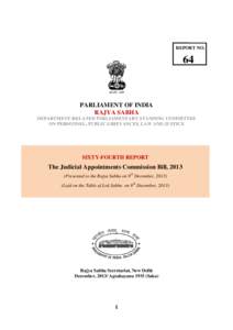 REPORT NO.  64 PARLIAMENT OF INDIA RAJYA SABHA
