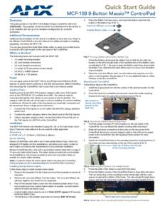 Quick Start Guide - MCP[removed]Button Massio ControlPad