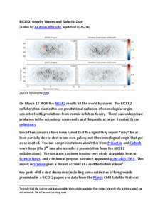 BICEP2, Gravity Waves and Galactic Dust (notes by Andreas Albrecht, updated[removed]figure 3 from the PRL)  On March[removed]the BICEP2 results hit the world by storm. The BICEP2