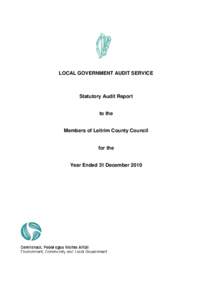 LOCAL GOVERNMENT AUDIT SERVICE  Statutory Audit Report to the Members of Leitrim County Council for the