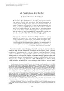 American Economic Review 2014, 104(6): 1630–1666 http://dx.doi.org[removed]aer[removed]US Food Aid and Civil Conflict † By Nathan Nunn and Nancy Qian * We study the effect of US food aid on conflict in recipie