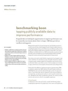 FEATURE STORY William Shoemaker benchmarking boon tapping publicly available data to improve performance