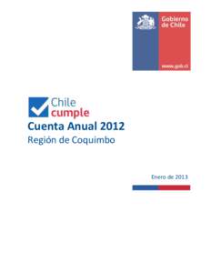 Cuenta Anual 2012 Región de Coquimbo Enero de 2013  Tabla de contenido