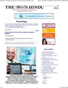 The Hindu : Front Page : Here comes the no-frills, mobile com...