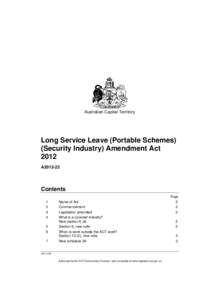 Long Service Leave (Portable Schemes) (Security Industry) Amendment Act 2012