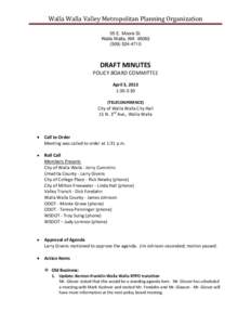 WWVMPO Policy Board Committee Mtg Notes (draft)