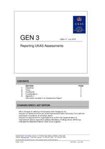 GEN 3  Edition 2July 2010 Reporting UKAS Assessments