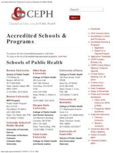 Accredited Schools & Programs | Council on Education for Public Health