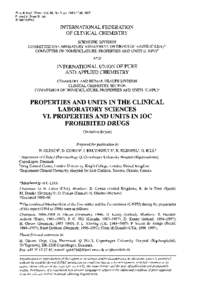 Pure & Appl. Chern., Vol. 69, No. 5, pp, 1997. Printed in Great BritainIUPAC INTERNATIONAL FEDERATION OF CLINICAL CHEMISTRY